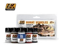 Burnt Vehicles Weathering Pigment Set (39, 48, 142, 143, 144) #AKI4120