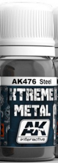 Xtreme Metal Steel Metallic Paint 30ml Bottle #AKI476