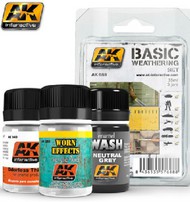  AK Interactive  NoScale Basic Weathering Paint Set (49, 88, 677) AKI688