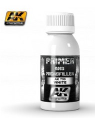  AK Interactive  NoScale White Primer & Microfiller 100ml Bottle AKI759
