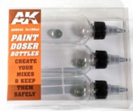  AK Interactive  NoScale Paint Doser 100ml Bottles w/Shaker Ball (3) AKI9048