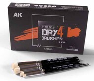  AK Interactive  NoScale Dry 4 Brushes Set: 2 AKI9300