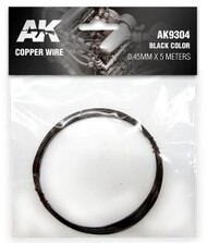 AK Interactive  NoScale Copper Wire 0.45mm X 5 Meters Black Color AKI9304