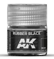  AK Interactive  NoScale Real Colors: Rubber Black Acrylic Lacquer Paint 10ml Bottle AKIRC22