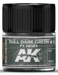  AK Interactive  NoScale Real Colors: Dull Dark Green FS34092 Acrylic Lacquer Paint 10ml Bottle AKIRC230