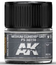 Real Colors: Medium Gunship Grey FS36118 Acrylic Lacquer Paint 10ml Bottle #AKIRC244