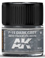  AK Interactive  NoScale Real Colors: F15 Dark Grey (Mod Eagle) FS36176 Acrylic Lacquer Paint 10ml Bottle AKIRC246