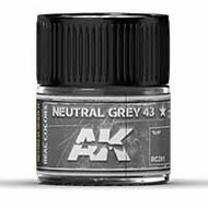  AK Interactive  NoScale Real Colors: Neutral Grey 43 Acrylic Lacquer Paint 10ml Bottle AKIRC261