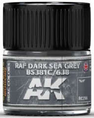  AK Interactive  NoScale Real Colors: RAF Dark Sea Grey BS381C/638 Acrylic Lacquer Paint 10ml Bottle AKIRC296