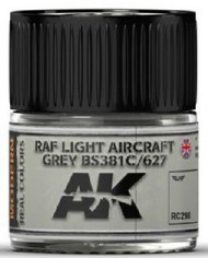 Real Colors: RAF Light Aircraft Grey BS381C/627 Acrylic Lacquer Paint 10ml Bottle #AKIRC298