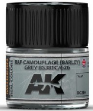  AK Interactive  NoScale Real Colors: RAF Camouflage (Barley) Grey BS381C/626 Acrylic Lacquer Paint 10ml Bottle AKIRC299