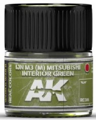  AK Interactive  NoScale Real Colors: IJN M3 (M) Mitsubishi Interior Green Acrylic Lacquer Paint 10ml Bottle AKIRC306
