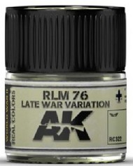  AK Interactive  NoScale Real Colors: RLM76 Late War Variation Acrylic Lacquer Paint 10ml Bottle AKIRC322