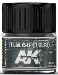  AK Interactive  NoScale Real Colors: RLM66 1938 Grey Acrylic Lacquer Paint 10ml Bottle AKIRC339