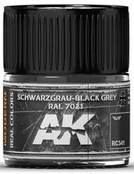 Real Colors: Schwarzgrau Black Grey RAL7021 Acrylic Lacquer Paint 10ml Bottle #AKIRC341