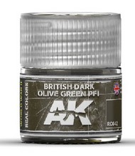 Real Colors: British Dark Olive Green PF1 Acrylic Lacquer Paint 10ml Bottle #AKIRC42