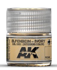  AK Interactive  NoScale Real Colors: Ivory RAL1001 (Interior) Acrylic Lacquer Paint 10ml Bottle AKIRC46