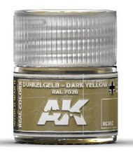 Real Colors: Dark Yellow RAL7028 Acrylic Lacquer Paint 10ml Bottle #AKIRC60