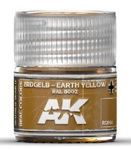  AK Interactive  NoScale Real Colors: Earth Yellow RAL8002 Acrylic Lacquer Paint 10ml Bottle AKIRC64
