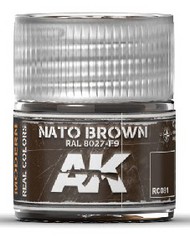  AK Interactive  NoScale Real Colors: NATO Brown RAL8027 F9 Acrylic Lacquer Paint 10ml Bottle AKIRC81