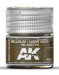  AK Interactive  NoScale Real Colors: Light Olive RAL6040 F9 Acrylic Lacquer Paint 10ml Bottle AKIRC90