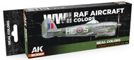  AK Interactive  NoScale Real Colors: WWII RAF Aircraft Lacquer Based Paint Set (8) 17ml Bottles - Pre-Order Item AKIRCS107