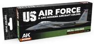  AK Interactive  NoScale Real Colors: US Air Force & ANG Modern Aircraft Lacquer Based Paint Set (8) 17ml Bottles - Pre-Order Item AKIRCS119