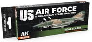  AK Interactive  NoScale Real Colors: US Air Force & ANG Aircraft 1960s-80s Lacquer Based Paint Set (8) 17ml Bottles - Pre-Order Item AKIRCS120