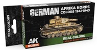  AK Interactive  NoScale Real Colors: German Afrika Korps 1941-43 Lacquer Based Paint Set (6) 17ml Bottles - Pre-Order Item AKIRCS124