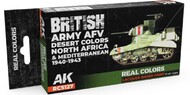  AK Interactive  NoScale Real Colors: British Army AFV Desert N.Africa Mediterranean 1940-43 Lacquer Based Paint Set (6) 17ml Bottles - Pre-Order Item AKIRCS127