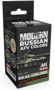  AK Interactive  NoScale Real Colors: Modern Russian AFV Lacquer Based Paint Set (4) 17ml Bottles - Pre-Order Item AKIRCS132