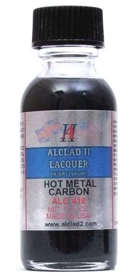  Alclad Metalizers  NoScale 1oz. Bottle Hot Metal Carbon Lacquer ALC418