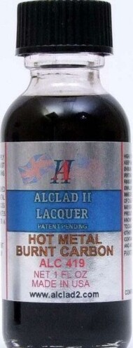  Alclad Metalizers  NoScale 1oz. Bottle Hot Metal Burnt Carbon Lacquer ALC419