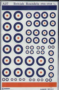 RFC/RAF WWI National Insignia/Roundels various sizes (RAF roundels) #AKA27