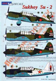Sukhoi Su-2 5 version of decal sheet #AMLD48036