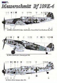  AML Czech Republic  1/72 Messerschmitt Bf.109K-4 Pt 1 (3) < +  III/jg52 Hptm Adolf Borchers; Stab III/JG27; White 5 NJG11 Includes 2 resin main wheels AMLD72026