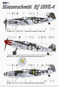 Messerschmitt Bf.109K-4 Part 2 (3) White 1 9/JG 77 Lt Abendroth; JG 2 with red Tulip on nose; Yellow 1 11/JG 3 Uffz Martin Deskau. includes 2 resin main wheels #AMLD72029