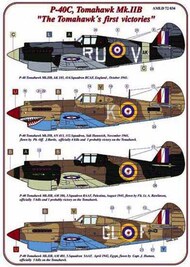 Curtiss P-40C Tomahawk Mk.II RAF WWII x 5 USAF WWII x 1 #AMLD72034