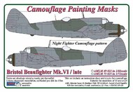  AML Czech Republic  1/72 Bristol Beaufighter Mk.VI / late n++ Night Fighter camouflage pattern paint mask AMLM73025