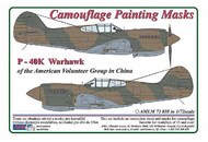  AML Czech Republic  1/72 Curtiss P-40K of the American Volunteer Group in China WWII camouflage pattern paint mask AMLM73038