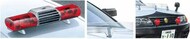 Patrol Car Parts Set B: roof red light bar type, asahi sun, auxiliary, triangular cone, sash mirror #AOS59753