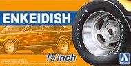  Aoshima  1/24 Enkei Dish 15" Tire & Wheel Set (4) - Pre-Order Item AOS66256