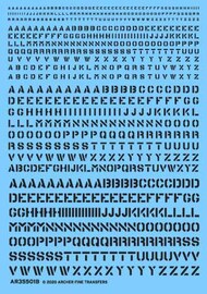  Archer Fine Transfers  1/35 Generic Stencil Style Lettering (Black) (Decal) AFT35501B