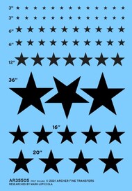  Archer Fine Transfers  1/35 US Stars for Modern Vehicles (Black) (Decal)* AFT35505