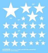  Archer Fine Transfers  1/35 US Stars for Armor/ Vehicles (White) (Various Sizes; 10"", 16"", 25"", 36"") (Decal)"* AFT35508