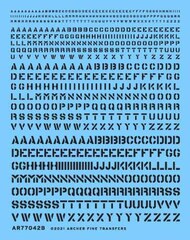  Archer Fine Transfers  NoScale Waterslide Decal: Generic Stencil Style Lettering (Black) (Various Scales)* AFT77042B