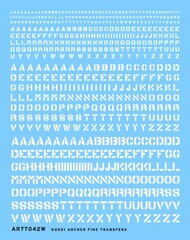  Archer Fine Transfers  NoScale Waterslide Decal: Generic Stencil Style Lettering (White) (Various Scales)* AFT77042W
