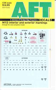  Archer Fine Transfers  1/35 M113 Interior and Exterior Markings* AFT77045