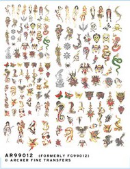  Archer Fine Transfers  1/32 Traditional Tatoos for 1/32, 1/35, 54mm to 150mm Figures* AFT99012