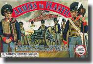  Armies in Plastic  1/32 Napoleonic Wars Waterloo 1815 British Royal Horse Artillery Crew (5) w/Cannon AIN5432